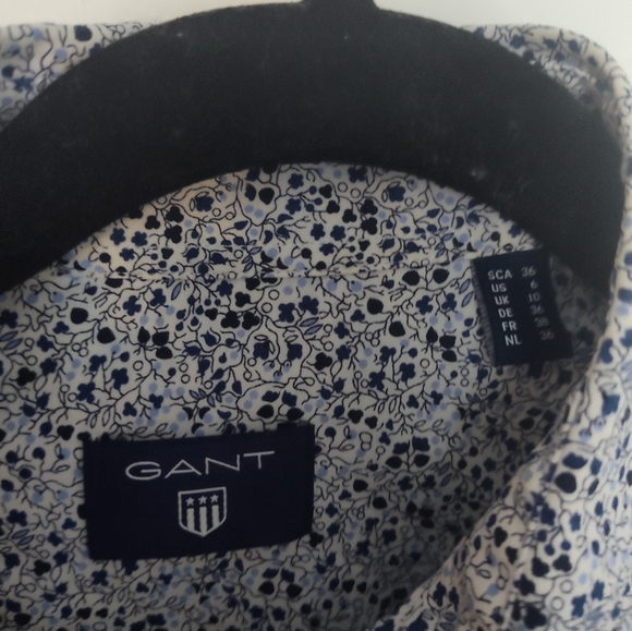 GANT Navy Floral Print Button Down Size 6 #172 - Picture 2 of 4
